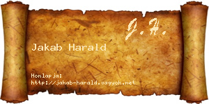 Jakab Harald névjegykártya
