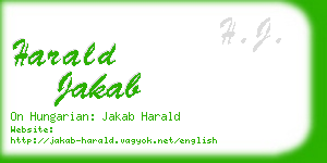 harald jakab business card